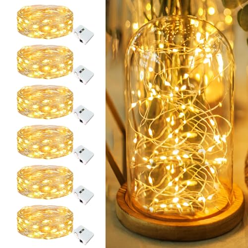 Fairdeer 6 Pack Fairy Lights Battery Operated - 7ft 20 Led Twinkle Lights 3 Modes, Bulk Mini String Lights Waterproof for ...