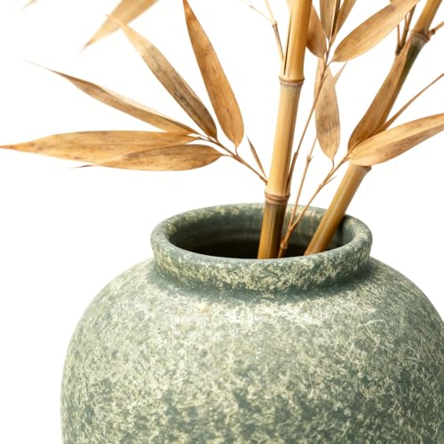 Ceramic Flower Vase Home Decor - 9.2 inch Large Farmhouse Table Vases, Rustic Decorative Vases for Kitchen Living Room Cof...