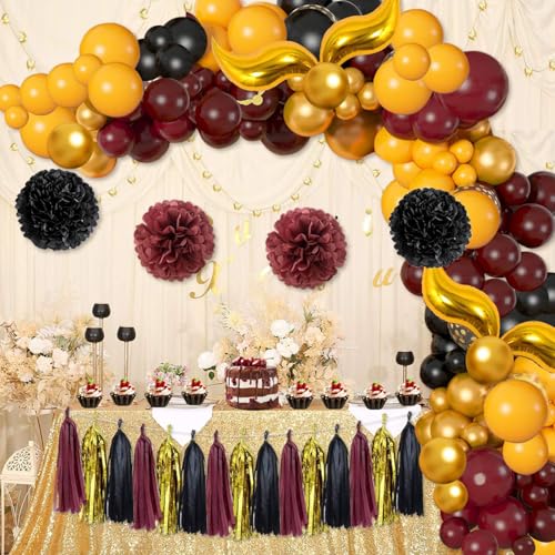 Magical Wizard School Birthday Party Decoration Include Magic Wizard School Balloon Arch Kit, Tassel Flower Ball for Magic...