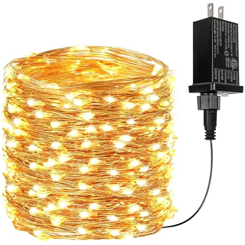 66Ft 200 LED Fairy Lights Plug in, Waterproof String Lights Outdoor & Indoor 8 Modes Christmas Light Bedroom Decor, Timer ...