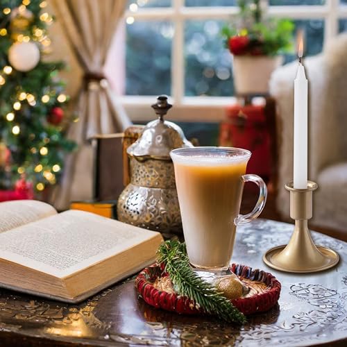 2PCS Candle Holder, OLULU Gold Taper Candle Holders Stand, Candlestick Holders for Table Centerpiece, Wedding, Party, Chri...