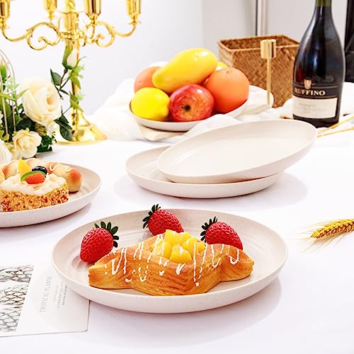 LIYH 20 Pcs Wheat Straw Plates - 9 Inch Unbreakable Dinner Plates - Dishwasher Safe Plastic Plate Reusable - Lightweight P...