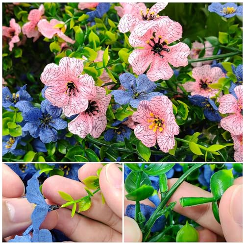 Dronside 4 Pack 6ft Lifelike Artificial Flower Vines, UV & Fade Resistant Fake Hanging Flower Garlands – Perfect for Weddi...