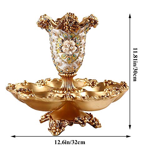 Elegant Large Flower Vases Table Centerpiece for Kitchen Dining Living Room Home Decor, European RetroTall Big Resin Flowe...