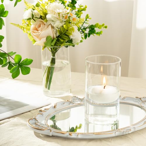 DYMFADFB 12pcs Glass Cylinder Vases for Centerpieces - 6 Inch Tall Flower Vase for Wedding Decorations, Clear Glass Flower...