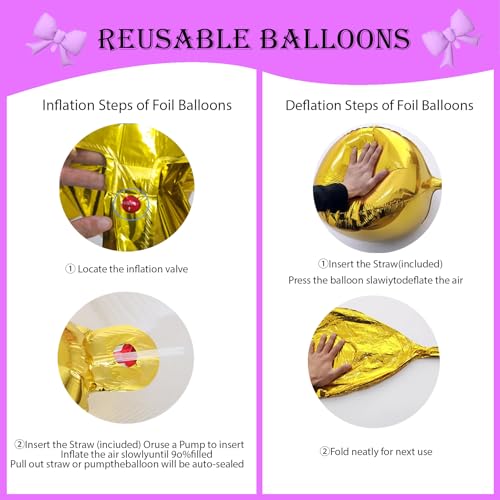 22 Inch Bow Balloons,Heart Balloons,Purple Gingham Party Supplies for Birthday,Valentine's Day, Baby Shower Decorations