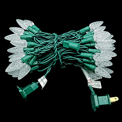 MXTCLM C6 Christmas Lights 50 LED Cool White Strawberry 18ft Waterproof String Lights for Outdoor Indoor Garden Yard Home ...