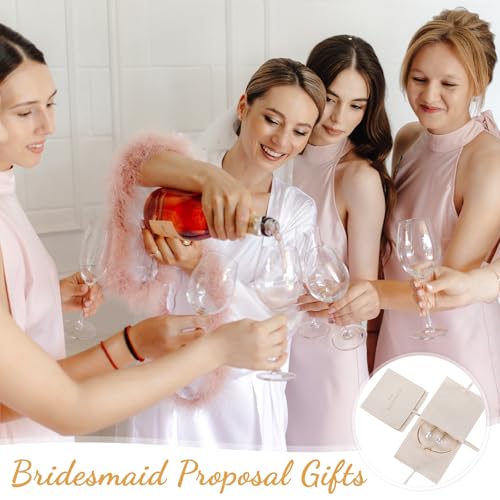 24 Pcs Bridesmaids Pearl Jewelry Bridesmaid Proposal Gifts Set of 8 Bridesmaids Bracelet Pearl Drop Earrings Jewelry Pouch...