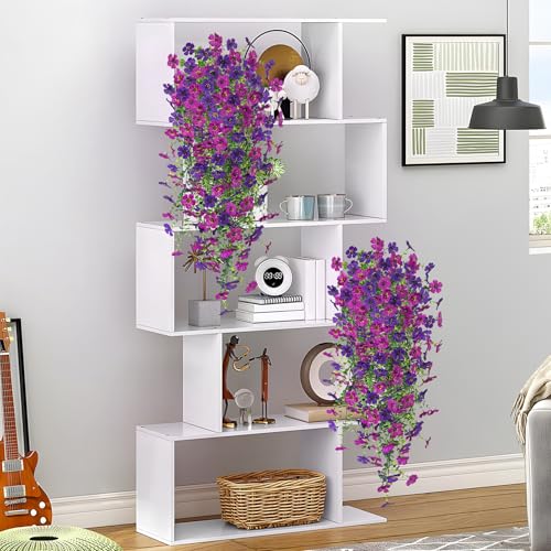 Fake Artificial Hanging Flowers for Outdoors Decoration, 2 PCS Faux UV Resistant Artificial Outdoor Flowers, Fake Plants L...