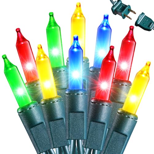 Joomer LED Christmas Lights, 19.5FT 100 LED Multicolor Christmas Tree Lights, Connectable Waterproof Mini String Lights Pl...