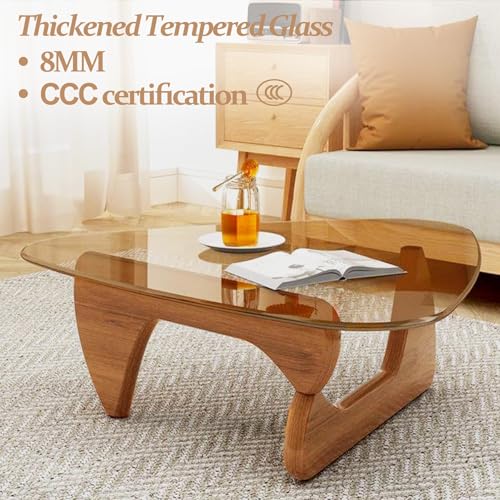 Small Coffee Table, Modern Glass Coffee Tables for Living Room, Mid Century Coffee Table, Funky Minimalist Center Tables f...