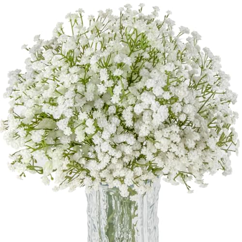 Sukh 10PCS Baby Breath Artificial Flowers Fake Babys Breath Gypsophila Flowers Bulk Realistic Artificial Flowers Bouquet F...