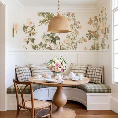 Luabue 8pcs Fake Peonies Pink Flowers Artificial Mixed Sunflowers White Roses 13 Inch Silk Flower Arrangements for Wedding...