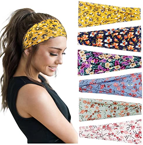 Huachi Women's Headbands Boho Headbands for Women Workout Yoga Exercise Hairbands Non Slip Headband Fashion Sumemr Hair Ba...