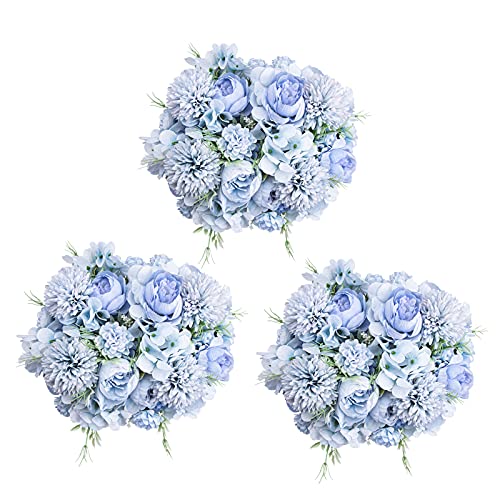 DDcafor 6 Pack Artificial Flowers, Fake Faux Peony Silk Hydrangea Plastic Carnations Daisy Realistic Flower Arrangements f...