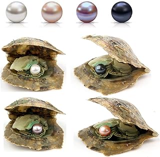POSHOPS 50PC Oysters with Pearls Inside Wholesale Round Pearl Freshwater Pearl Oyster Oysters Bulk for Christmas Party