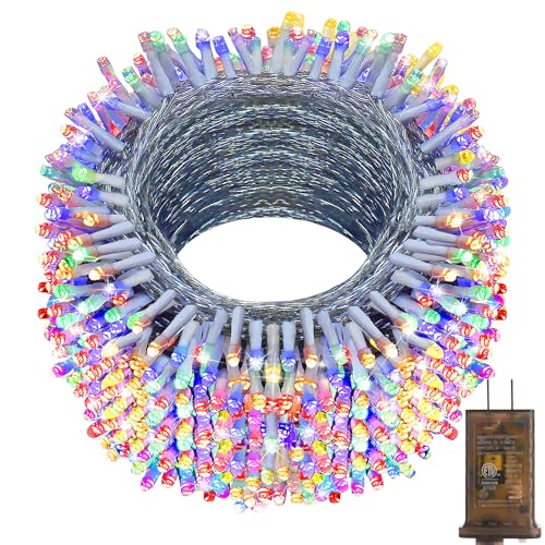 KNONEW 403ft 1000 LED String Lights Outdoor Christmas Lights 8 Modes & Timer Fairy Light Plug in Waterproof LED String Lig...