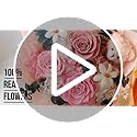 Preserved Flowers Bouquet with Bear, 3 Real Forever Flowers for Delivery, Long-Lasting Pink Eteranl Roses Bouquet, Anniver...