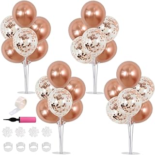 TONIFUL 4 Set Rose Gold Balloon Centerpiece for Table,Balloons Stand Kit for Bridal Shower,Wedding,Engagement,Baby Shower,...