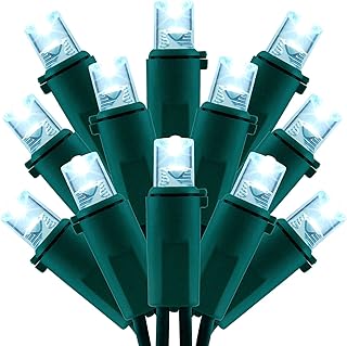 SWEET SHINE 200 Count Cool White Wide Angle LED Christmas Lights, 66 ft Green Wire UL Certified Commercial Grade 5mm Holid...