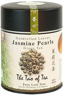 The Tao of Tea, Handrolled Jasmine Pearls Green Tea, Loose Leaf, 3 Ounce Tin