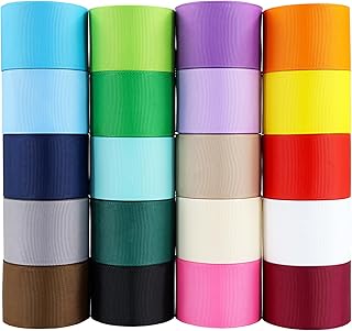 1-1/2 Inches Grosgrain Ribbons Fabric Ribbons, 20 Colors*2 Yards Each Total 40 Yards, Boutique Ribbons for Gifts Wrapping,...