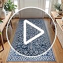 SILOLOOM Vintage Washable Runner Rug 2x6, Sage Green Beige Runners for hallways, Super Soft Kitchen Runner Rug Non Slip, P...