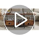 Furologee 35" Coffee Table with 2 Storage Drawers, Small Coffee Tables for Living Room, Industrial Center Table with 2 Tie...