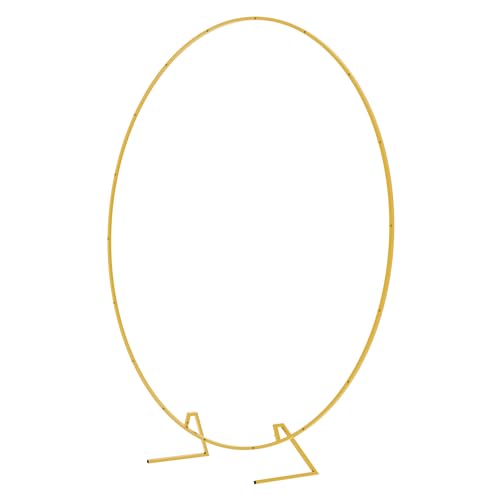 Wokceer Round Backdrop Stand 7.2FT Circle Balloon Arch Frame Circle Backdrop Stand Gold Round Arch for Wedding Birthday Pa...