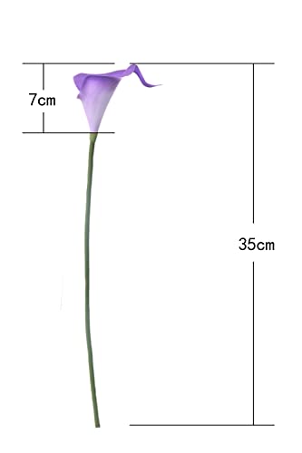 Letjolt Calla Lily Purple Artificial Flowers 12Pcs Table Flower Decor Faux Calla Lilies Bouquet for Wedding Bride Shower H...