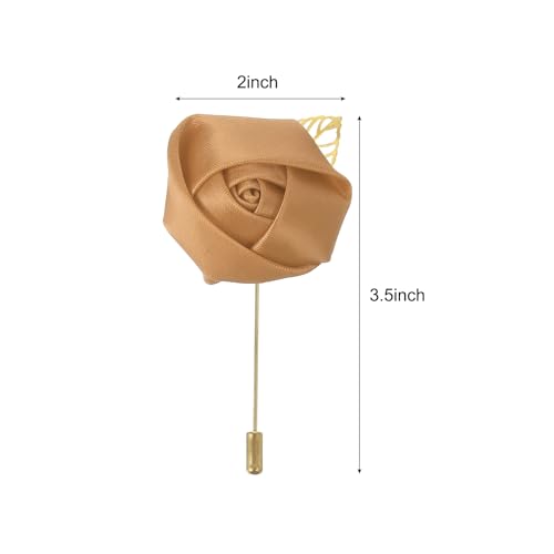 MECCANIXITY Groom Boutonnieres, Rose Boutonnieres Pins for Men Wedding Ceremony Anniversary Formal Dinner Party