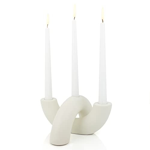 AERLO Taper Candle Holders Set - Modern Candle Stick Holders - Ceramic Table Decor, Centerpiece, & Decorative Candle Holde...