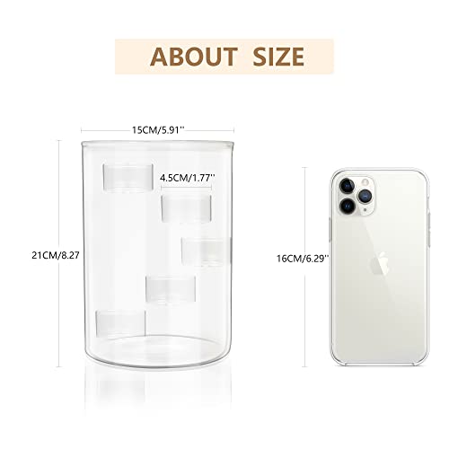 Glass Cylinder Hurricane Candle Holder for Tea Light Pillar Candle Holders Table Centerpiece, Clear Decorative Geometric C...