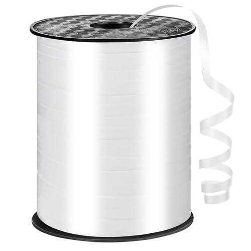 600 Yards White Curling Ribbon 1/5 Inch Balloon String Ribbon Thin Ribbons for Art Crafts Gift Wrapping Wedding Birthday P...