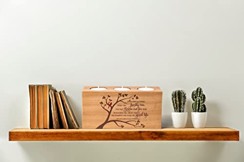 Sympathy Gifts for Loss of Loved One – Memorial Bereavement Gifts Candle Holders – Handcrafted Wooden Keepsake with Poem I...