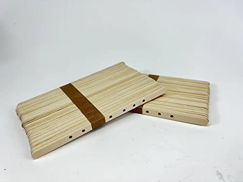 100pcs Wooden Candle Wick Holders - 3 Wick Candle Holders, Candle Making Wick Centering Tool with 7 Holes