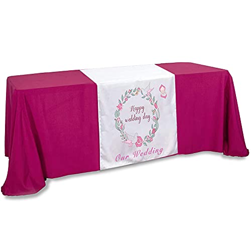 Luincas Custom Table Runner 36"x72"with Business Logo or Your Text Personalized Tablecloth Runners Customize with Logo for...