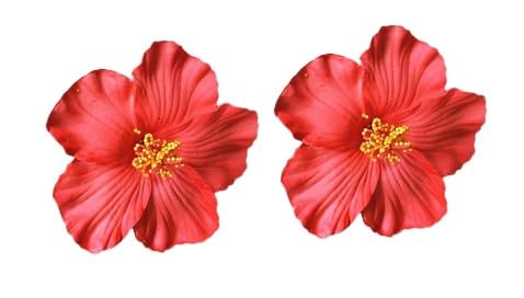 2Pcs Red Hawaiian Flower Hair Clip for Women Girls Fashion Bohemian Flowers Hair Accessory for Dancer Bridal Wedding Beach...