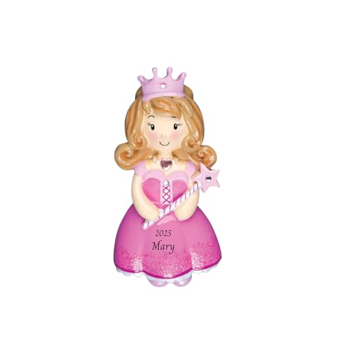 2025 Princess Personalized Christmas Ornament – Custom Resin Ornament with Engraved Name – Holiday Keepsake Gift for Girl...