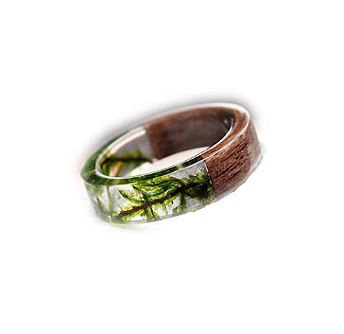 Giwotu Custom Resin Wood Ring Resin Ring Couple Rings Men and Women Rings Wedding Band Rings