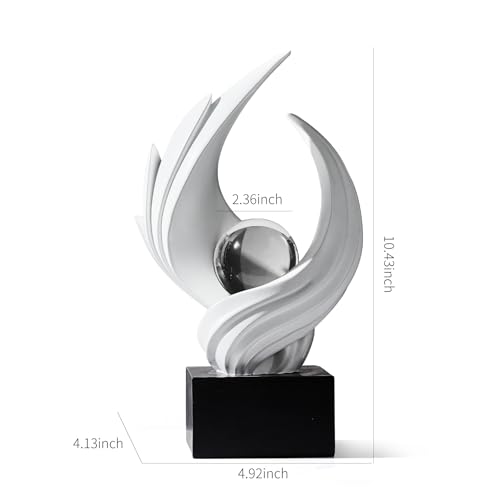 XYQXYQ Abstract Art Sculpture, Resin Gold Decorative Statue, Modern White Ornaments for Living Room, Decorativas Modernas ...