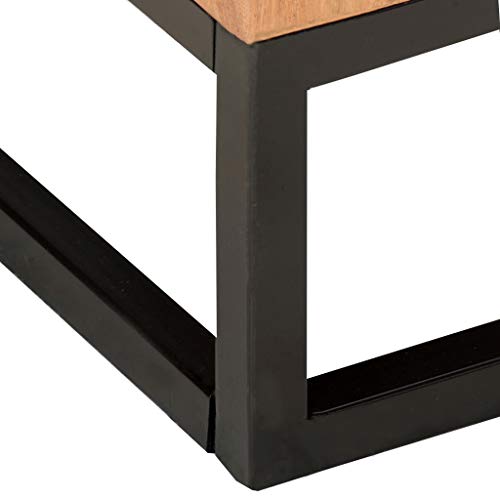 vidaXL Side Tables 2 pcs - Versatile Acacia Wood and Steel Coffee Tables with Unique, ic Finish - Easy Assembly - Suitable...