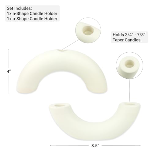 AERLO Taper Candle Holders Set - Modern Candle Stick Holders - Ceramic Table Decor, Centerpiece, & Decorative Candle Holde...