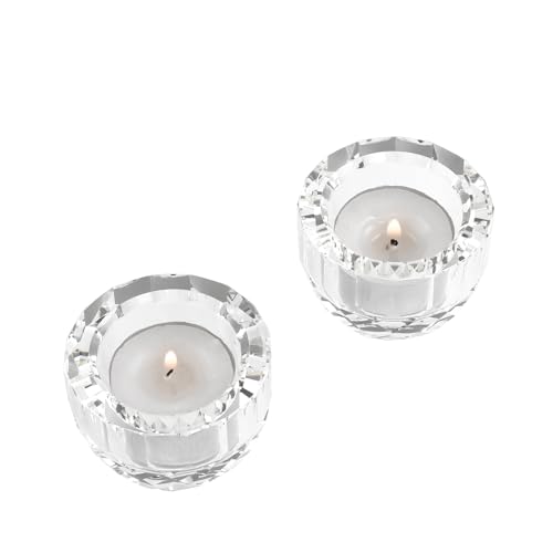 Marvala Crystal Tealight Candle Holders, Candlestick Holders for Wedding Centerpieces, Christmas Decor, Party Decorations,...