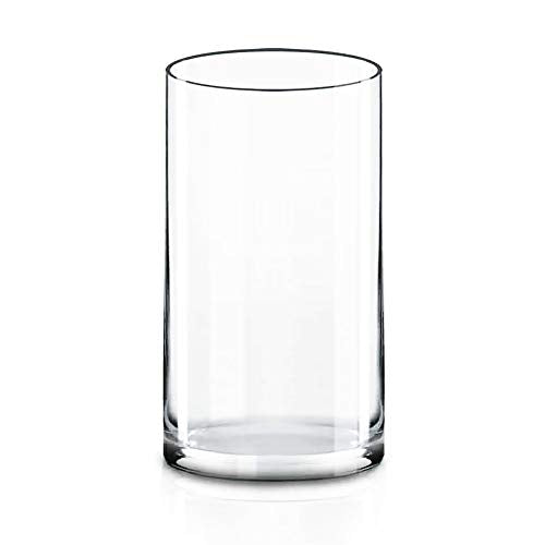 CYS EXCEL (H:12" D:6") Large Cylinder Clear Glass Vase for Wide Bouquet Flower Vase Centerpieces Display Hurricane Floatin...