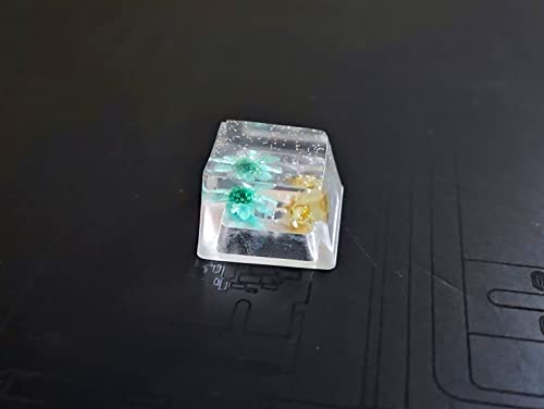 Custom Resin Artisan Escape Keycaps (OEM, R4) for Cherry MX Gaming Mechanical Keyboards, Transparent Flower Cool Esc Key C...