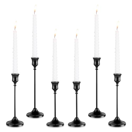 Tunyet Candlestick Holders, 6PCS Metal Taper Candle Holder, Black Candle Holders for Candlesticks, Candle Holder for Weddi...