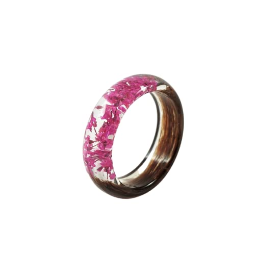 Lock of Hair Keepsake Ring with Pink Flowers Memorial Jewelry Mom Dad Nan Child Pet Loss Horse Custom Custom Resin Band