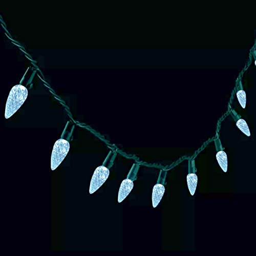 MXTCLM C6 Christmas Lights 50 LED Cool White Strawberry 18ft Waterproof String Lights for Outdoor Indoor Garden Yard Home ...