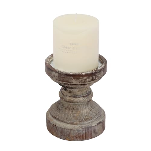SOFE Decorative Pillar Candle Holder, Rustic Wood Candle Holders for Table Centerpiece, Handmade Farmhouse Candle Holders,...